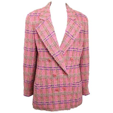 chanel pink check jacket|chanel tweed jacket for sale.